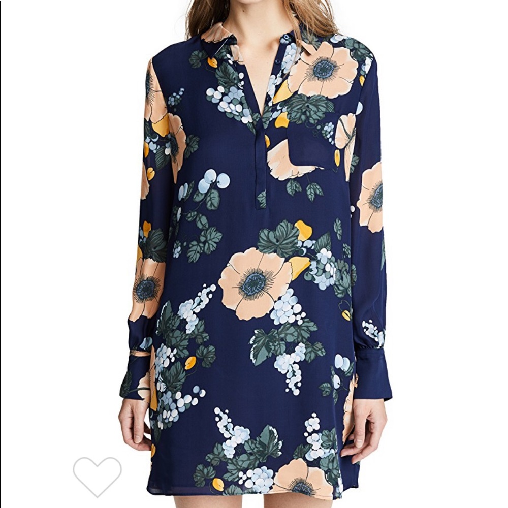 NWT Joie Amaranda Print Silk Shirtdress Size M